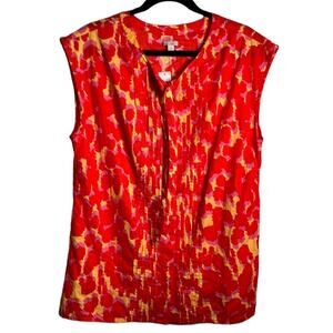 Gap Red and Yellow Sleeveless Top Size Small